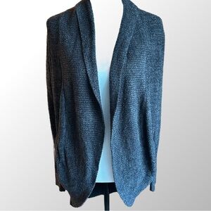 Barefoot Dreams Open Cardigan, XS/S in heathered charcoal gray in Cozy Chic Lite